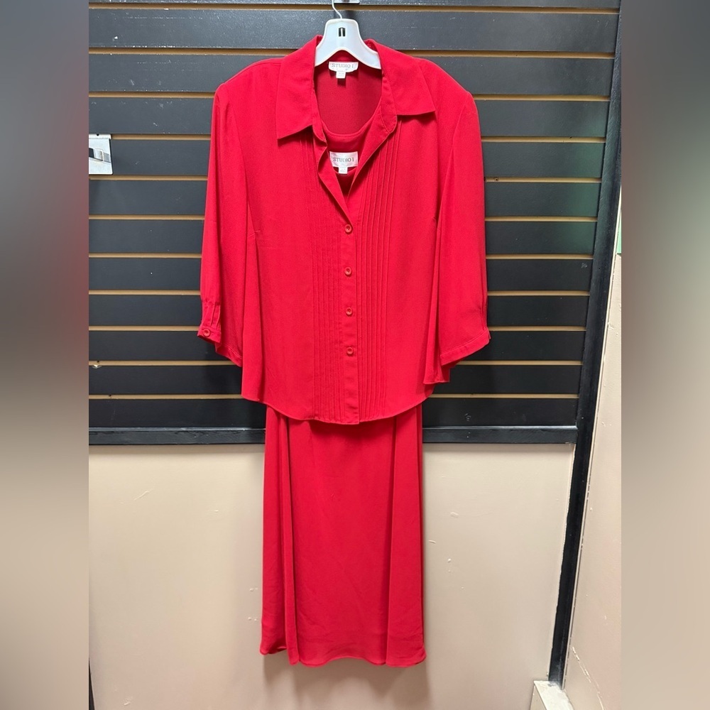 Studio I Red 2-Piece Set Women’s Plus Size 18W